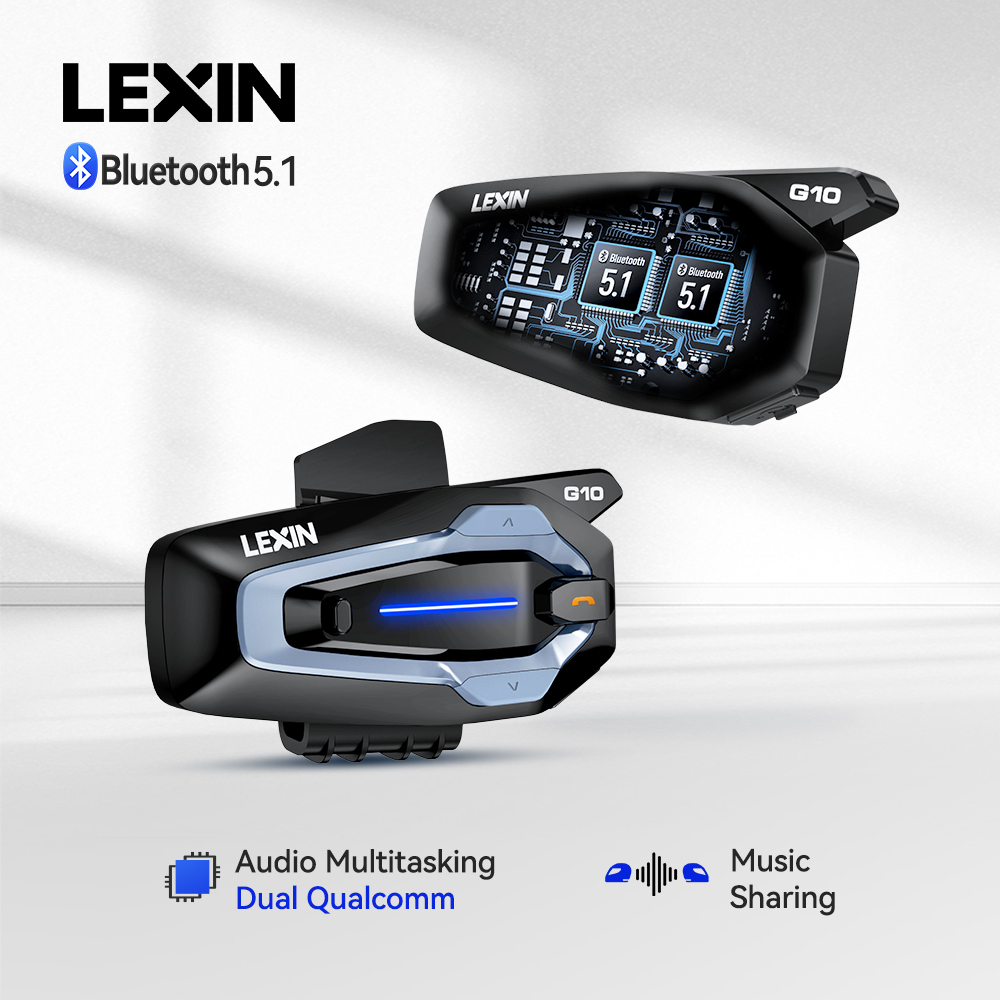 Universal Motorcycle Helmet Intercom Headset - NEW-LEXIN G10 Motorcycle Helmet Intercom, 8