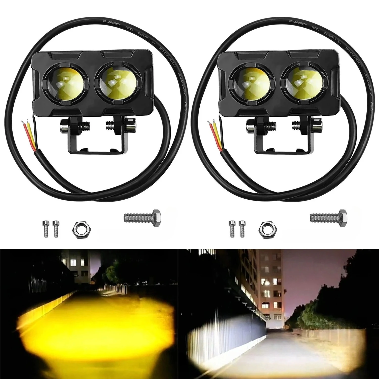 Atv Parts - 1/2PCS Motorcycle LED Fog Lights ATV