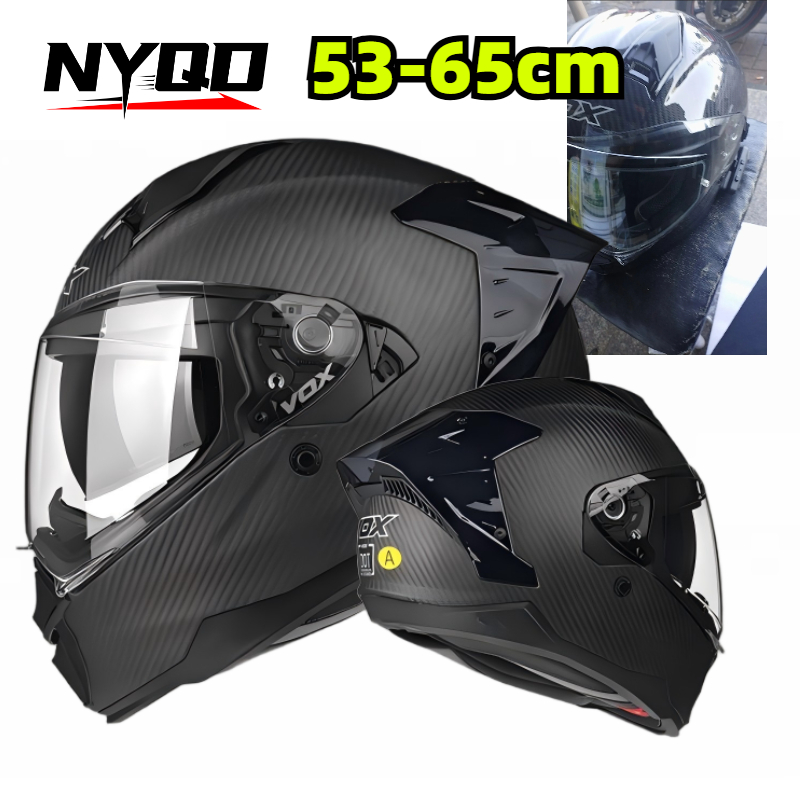 Dual Visor Motorcycle Racing Helmet - Carbon Fiber Full Face Motorcycle Helmet