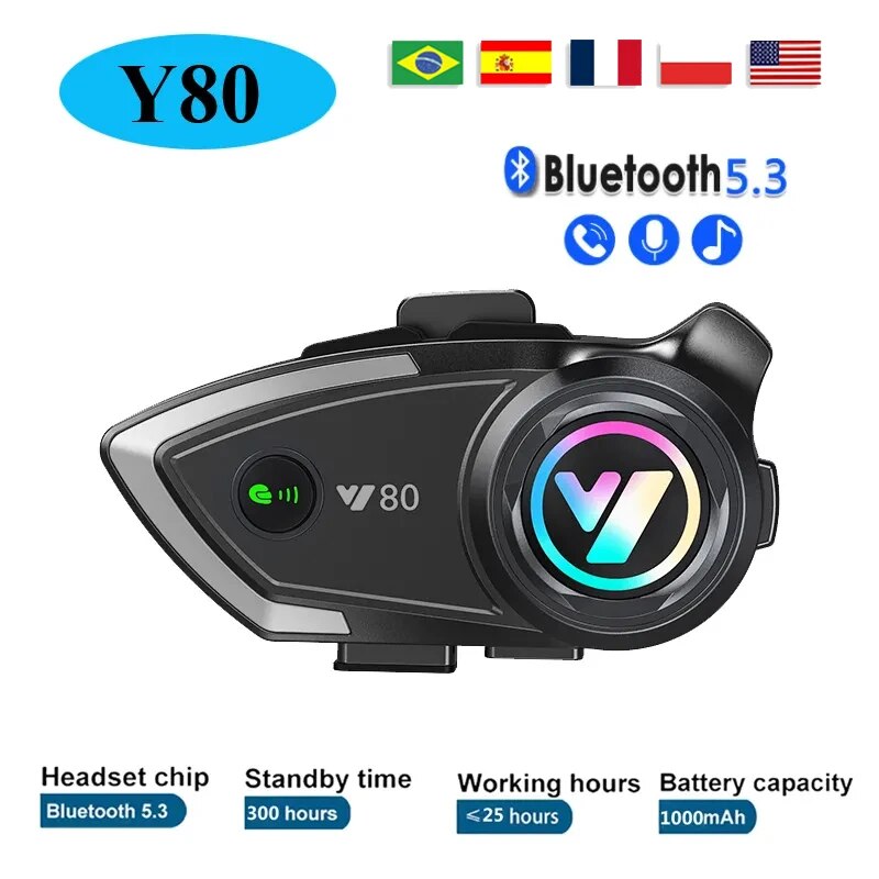 Full Face Motorcycle Helmet With Bluetooth - Y80 Motorcycle Helmet Bluetooth Headset Wireless