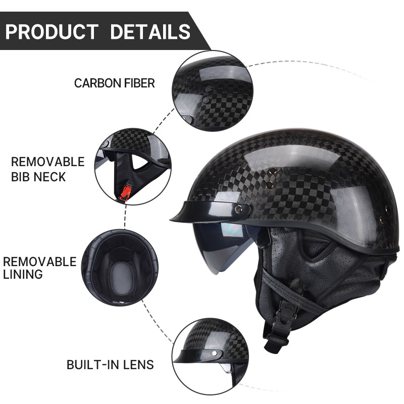 Light Weight 12K Gloss Black C - Carbon Fiber Lightweight Motorcycle Helmet review and price