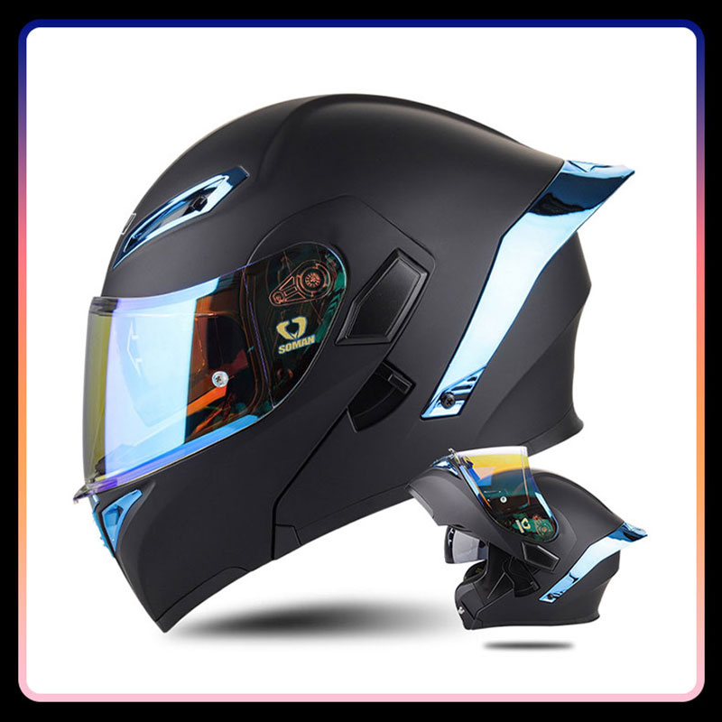 Four Seasons Universal Flip Up - Dual Visor Motorcycle Racing Helmet review and price