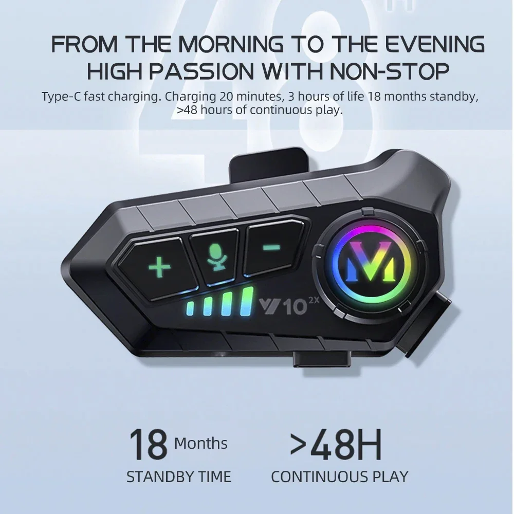 V10 2X Bluetooth Motorcycle He - Universal Motorcycle Helmet Intercom Headset review and price