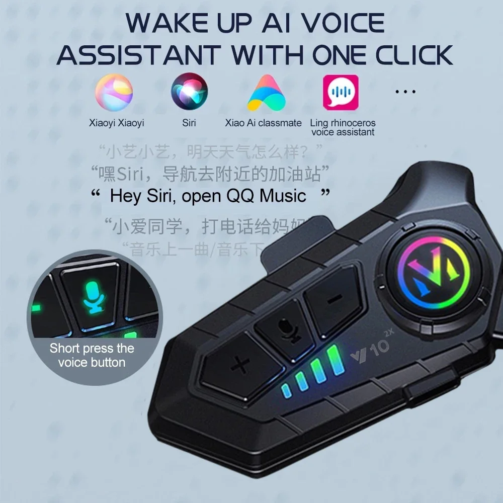 V10 2X Bluetooth Motorcycle He - Universal Motorcycle Helmet Intercom Headset review and price