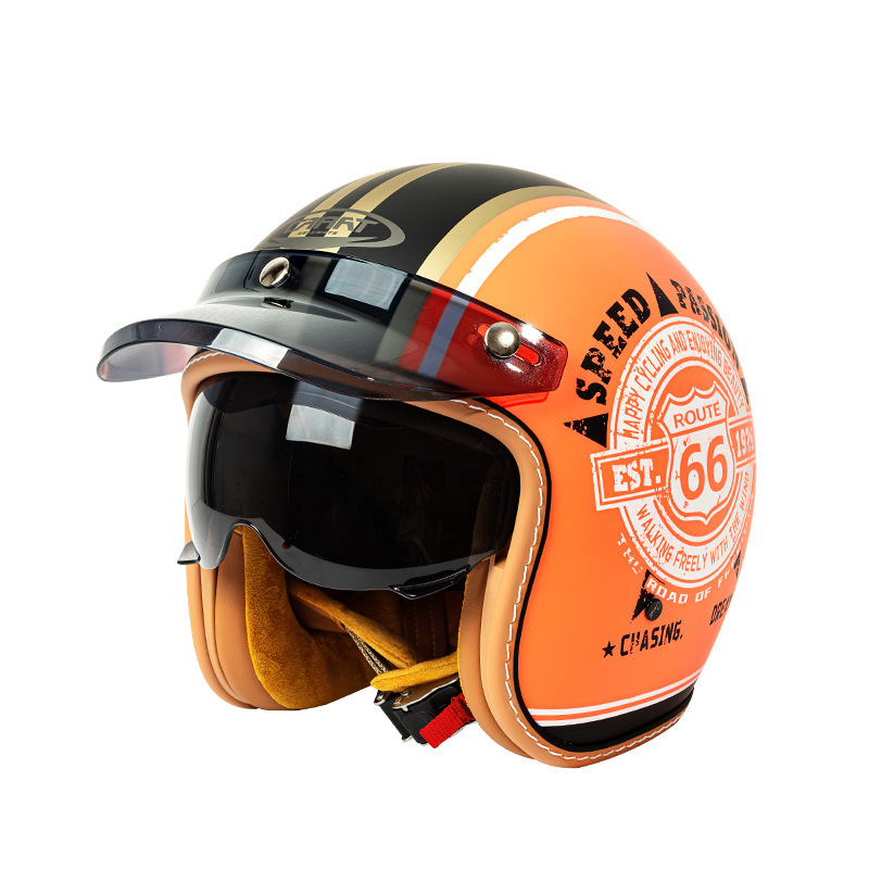 Vintage Open Face Motorcycle H - Vintage Open Face Retro Helmet review and price