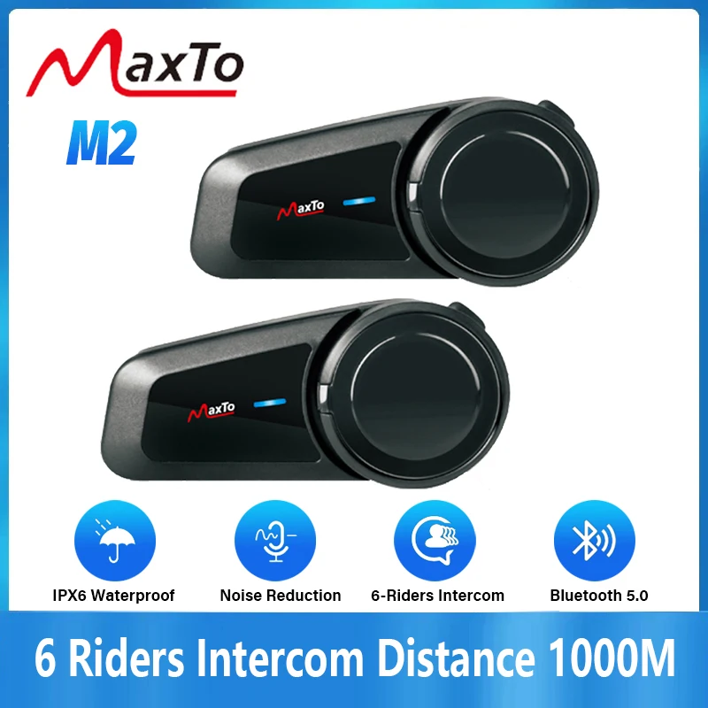 2PCS Maxto M2 Motorcycle Helme - Universal Motorcycle Helmet Intercom Headset review and price