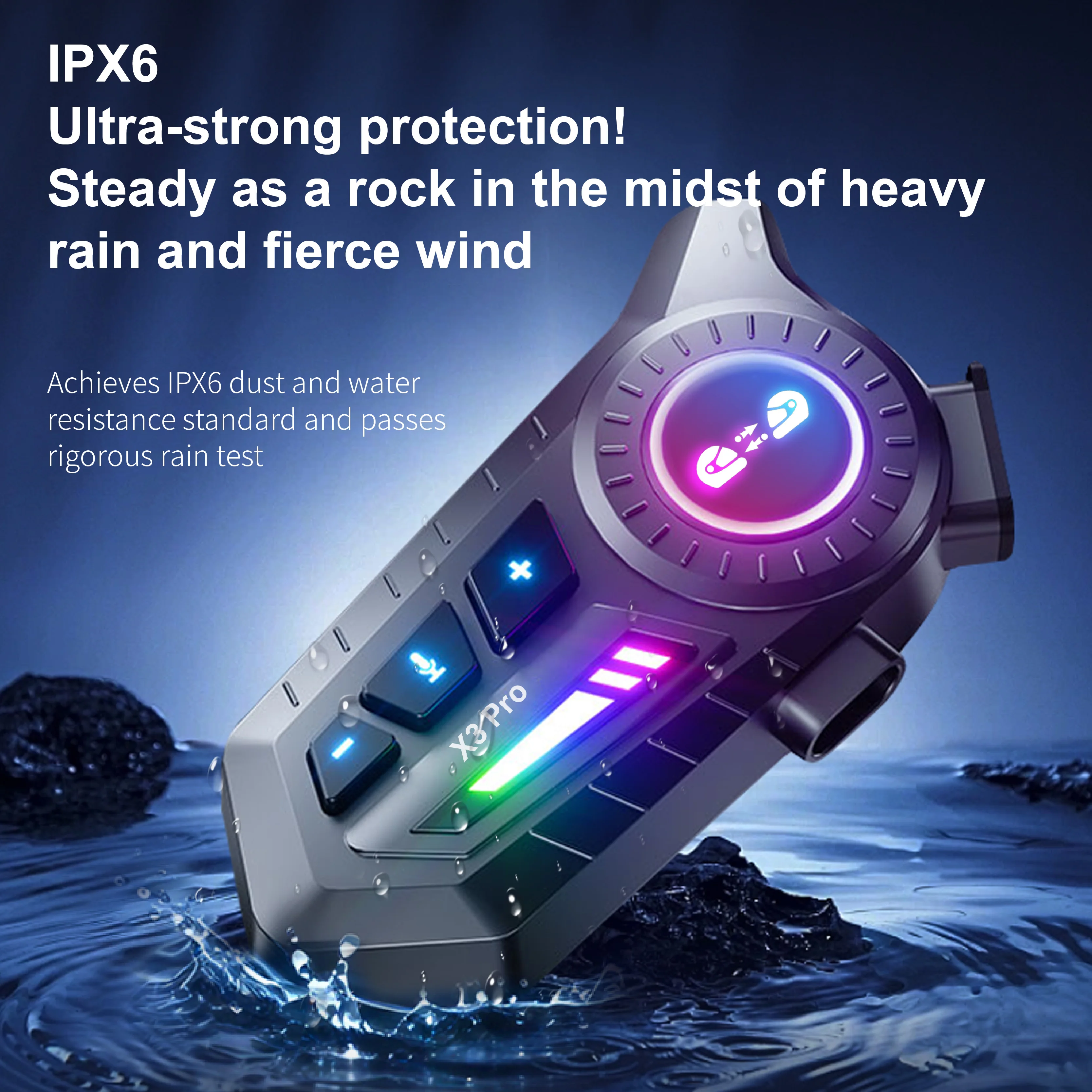 1/2Pcs X3Pro Bluetooth 6.0 Mot - Universal Motorcycle Helmet Intercom Headset review and price