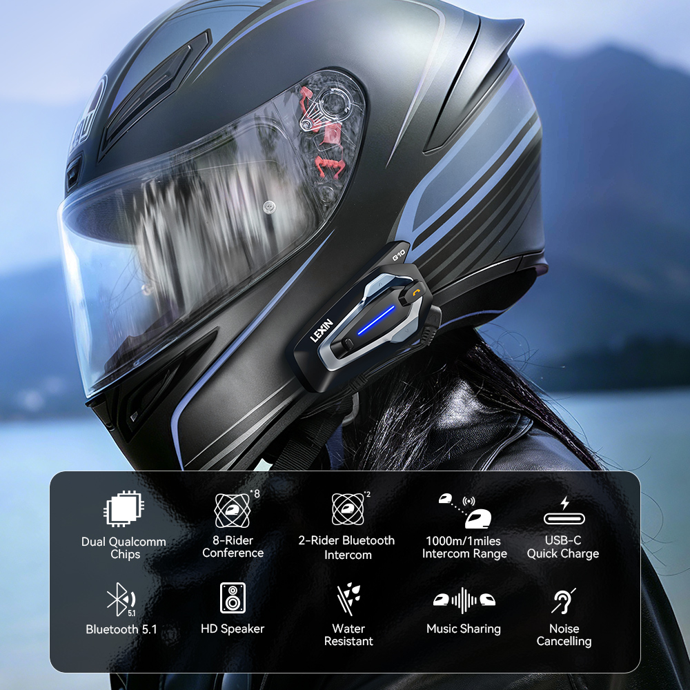 NEW-LEXIN G10 Motorcycle Helme - Universal Motorcycle Helmet Intercom Headset review and price