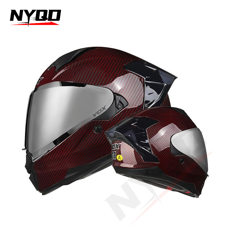 Carbon Fiber Full Face Motorcy - Dual Visor Motorcycle Racing Helmet review and price