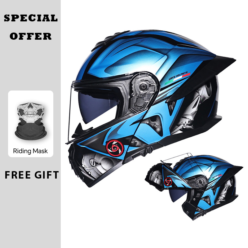Motorcycle Flip Up Helmet Doub - Dual Visor Motorcycle Racing Helmet review and price