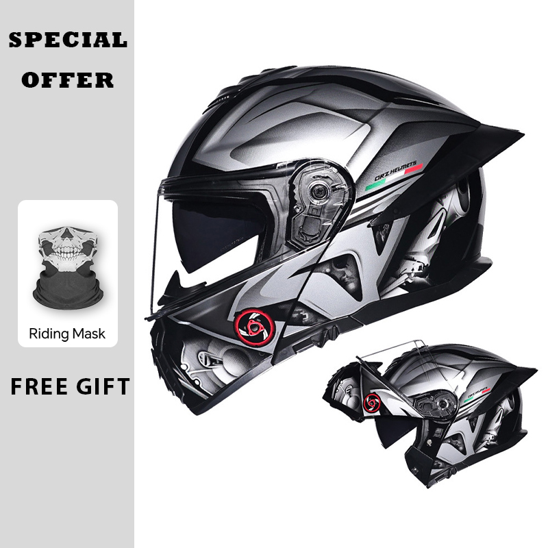 Motorcycle Flip Up Helmet Doub - Dual Visor Motorcycle Racing Helmet review and price