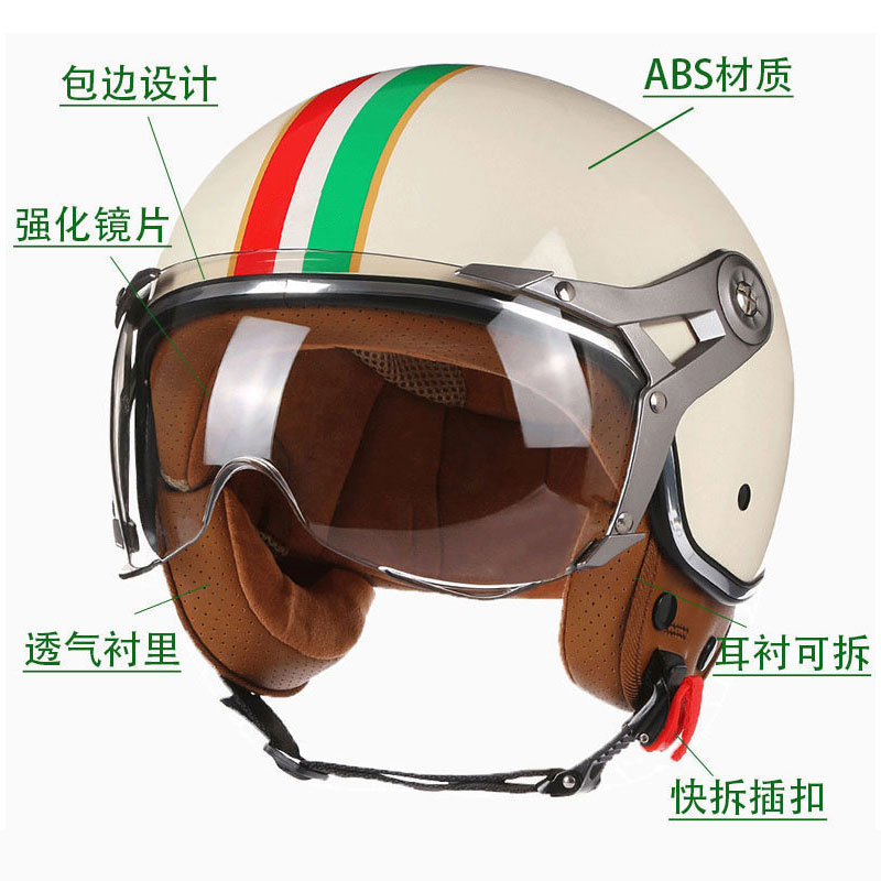 DOT Open Face 3/4 Motorcycle R - Vintage Open Face Retro Helmet review and price